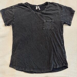 Dark gray acid wash Zella athletic shirt
